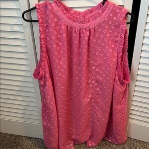 Torrid Pink Sleeveless Heart Blouse